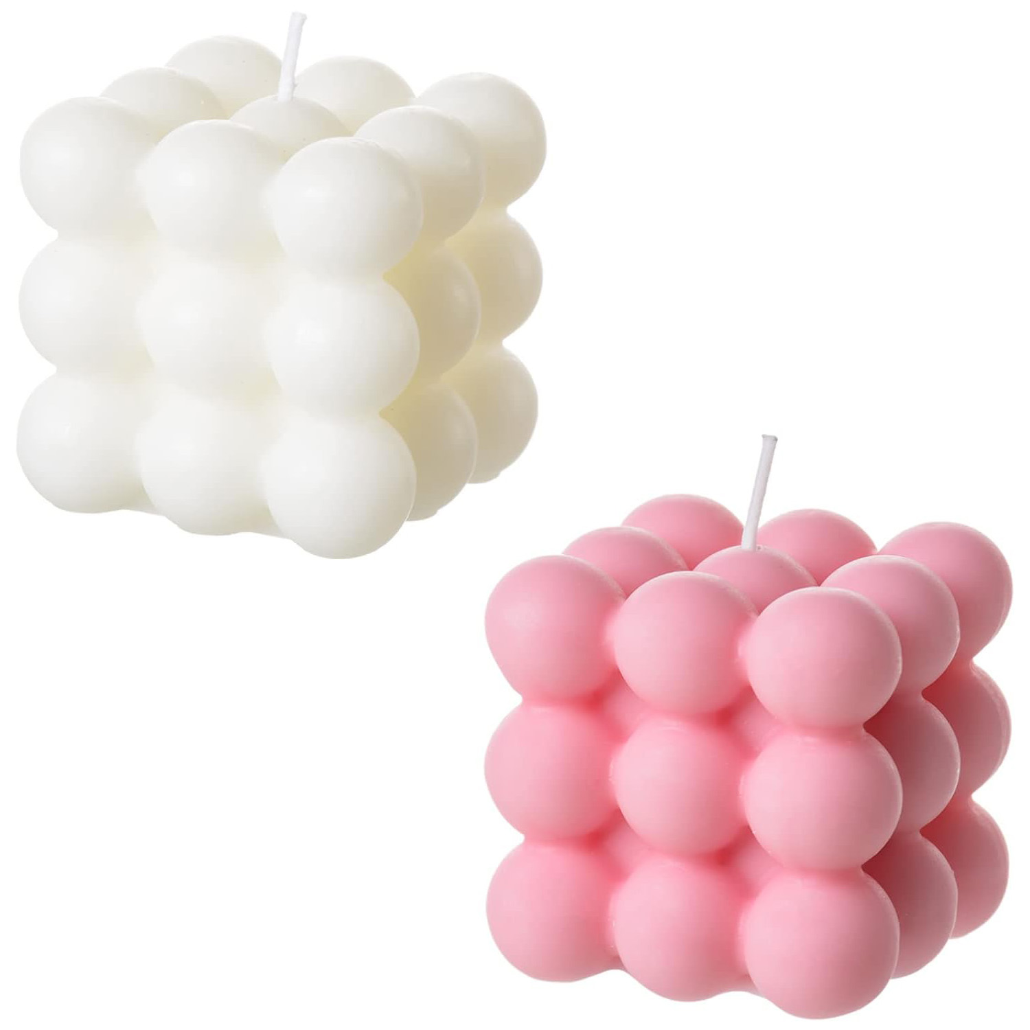 Soy Wax Flake - 2 peças vela bolha branca rosa-velas