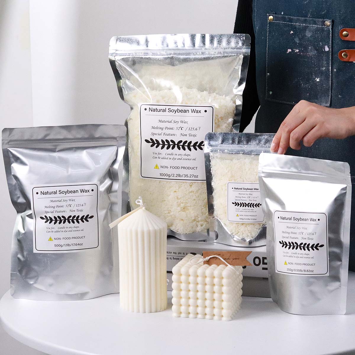 100/250/500/1000g flocos de ce - Soy Wax Flake avaliação e preço
