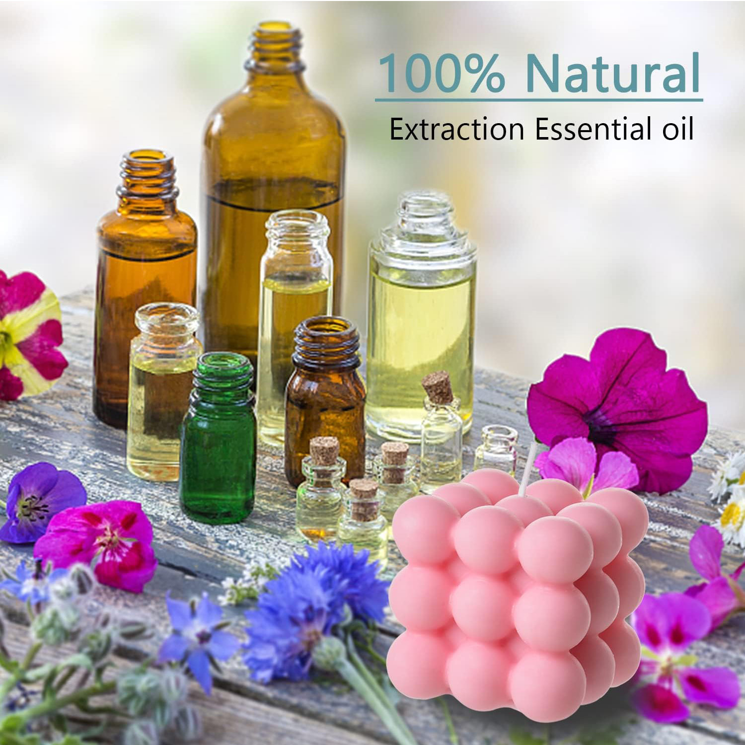 2 peças vela bolha branca rosa - Soy Wax Flake avaliação e preço